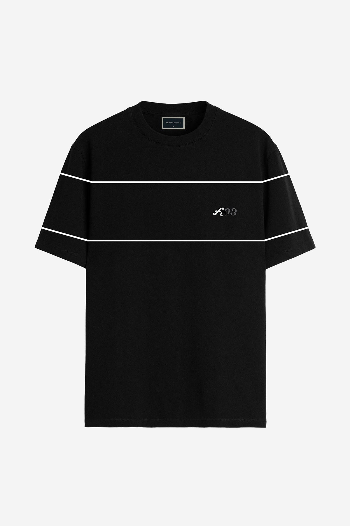 Camiseta Casual Friso Masculina Acostamento Preto