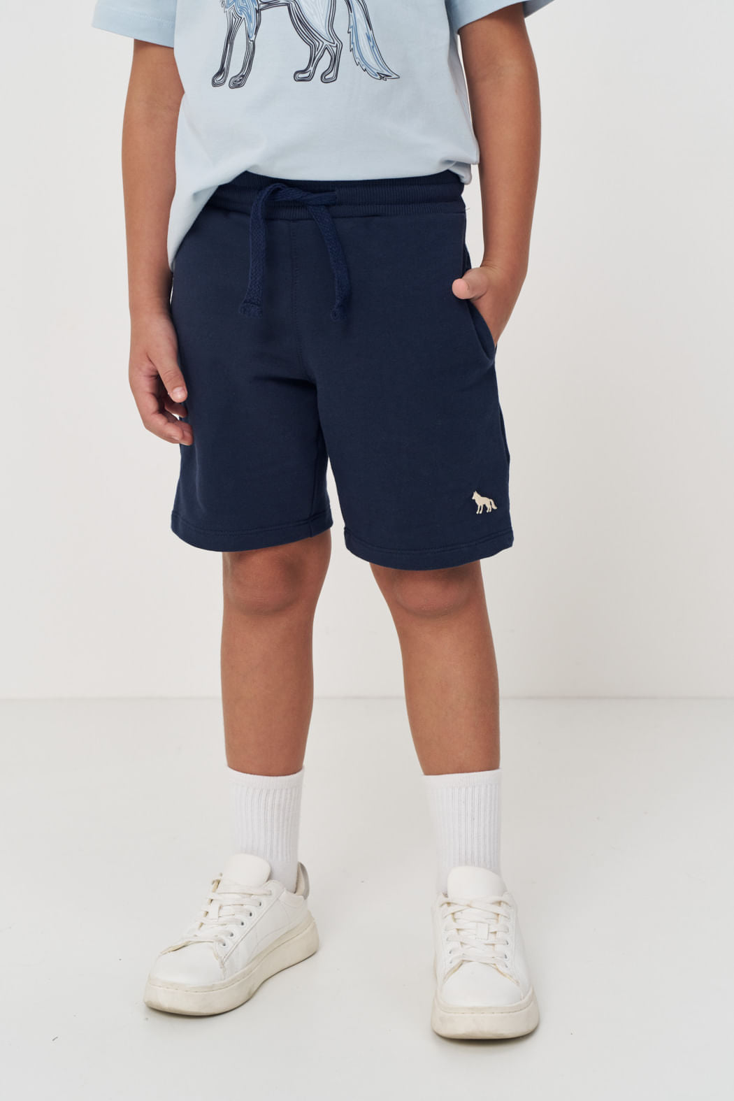 Bermuda Moletom Com Bolsos Menino Acostamento Next Marinho