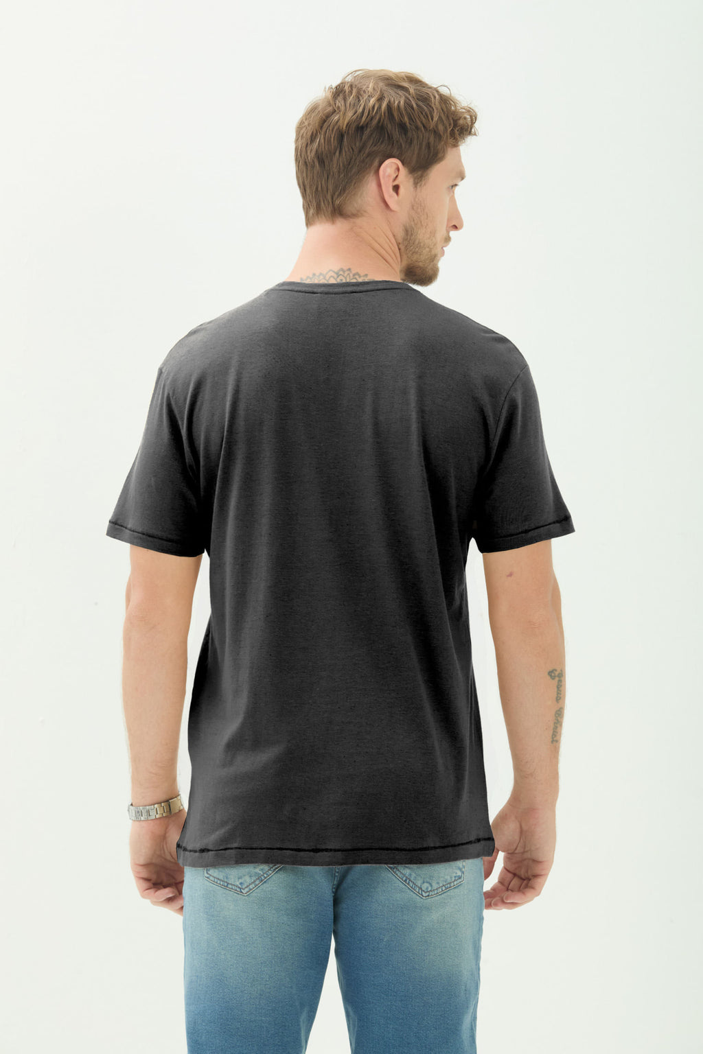 Camiseta Minimalista Masculina Acostamento Preto