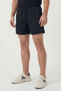 Shorts Casual Com Cordão Masculino Acostamento Preto