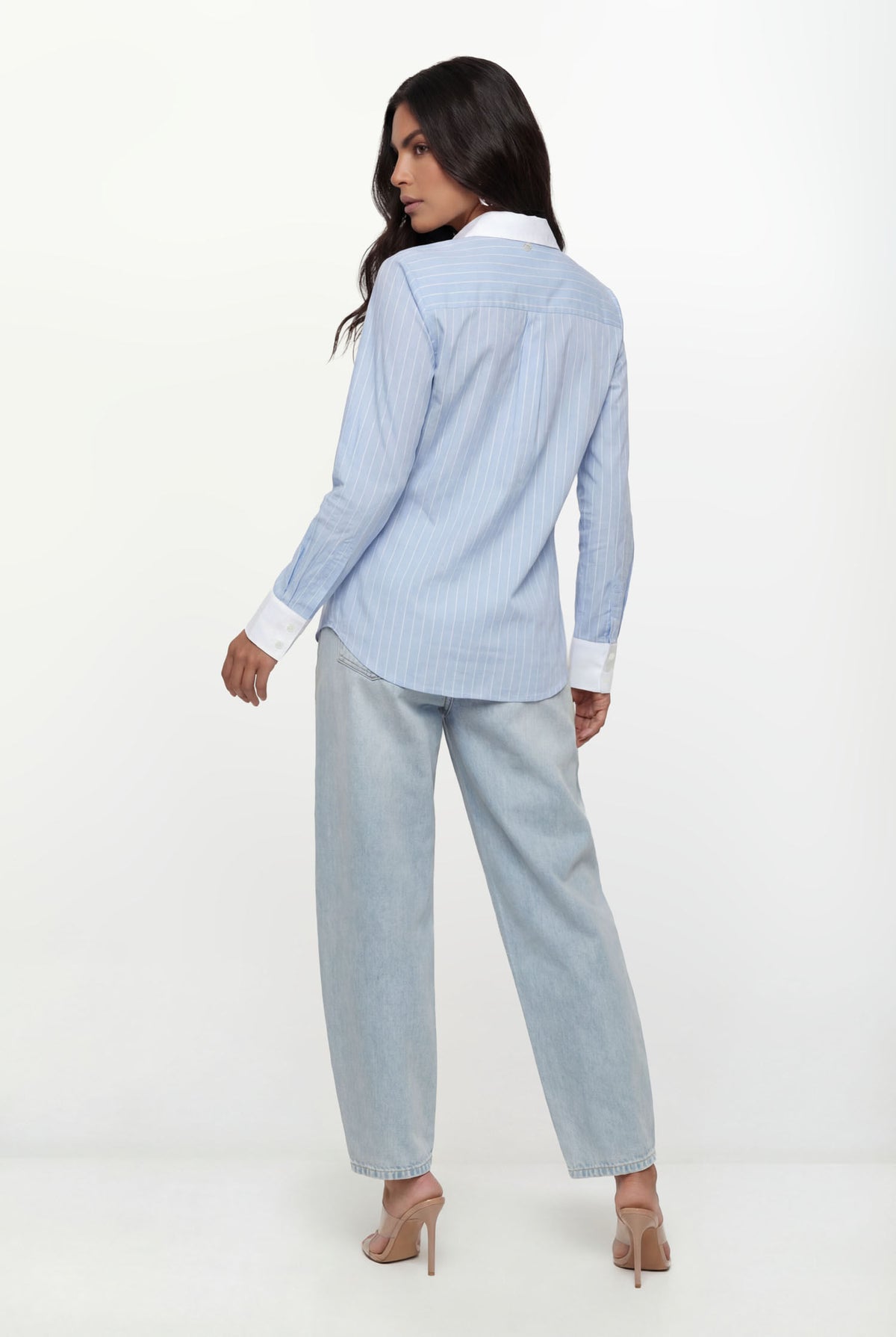 Camisa Com Listras ACT Feminina Calm Blue C/ Off