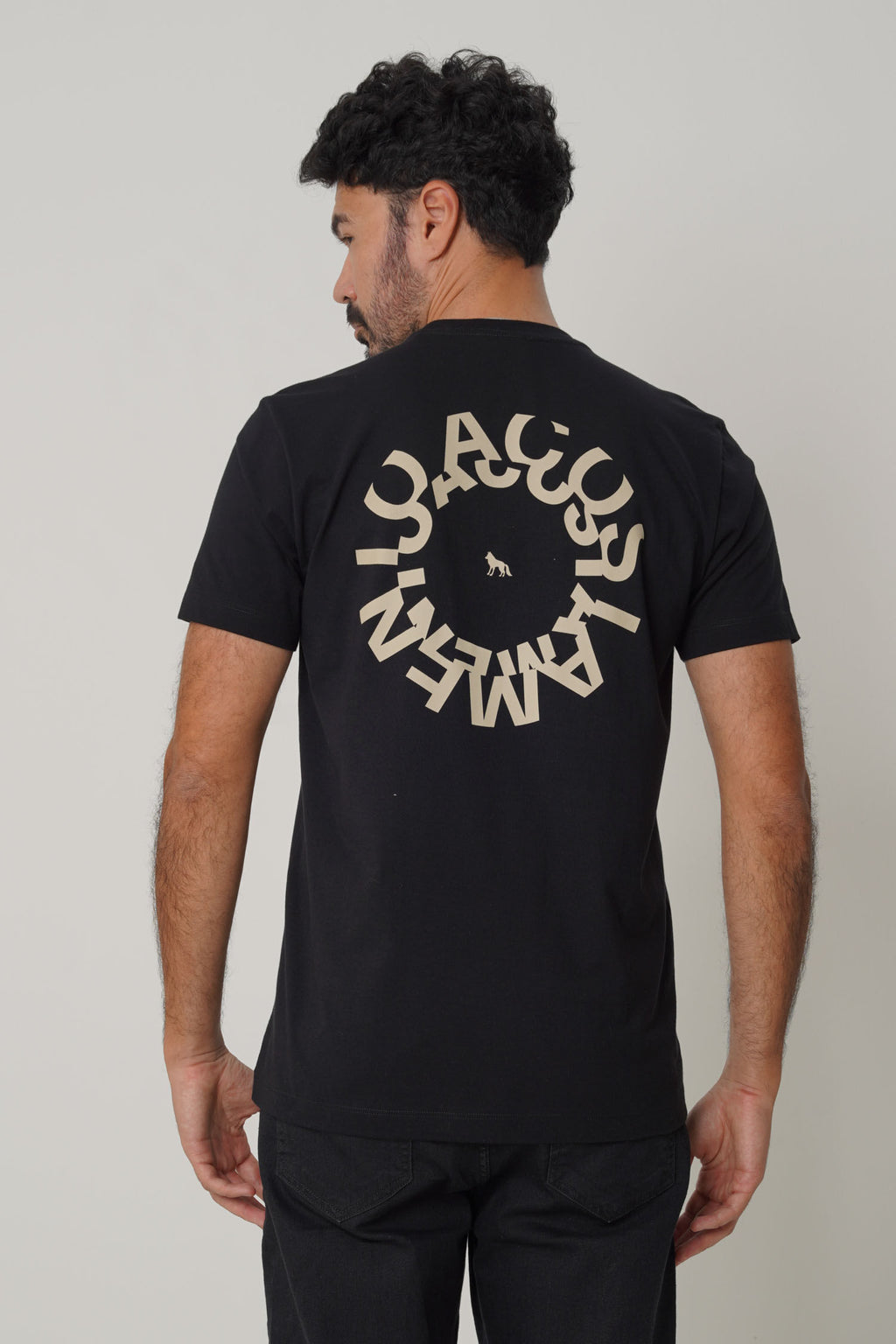 Camiseta Casual Estampada Masculina Acostamento Preto
