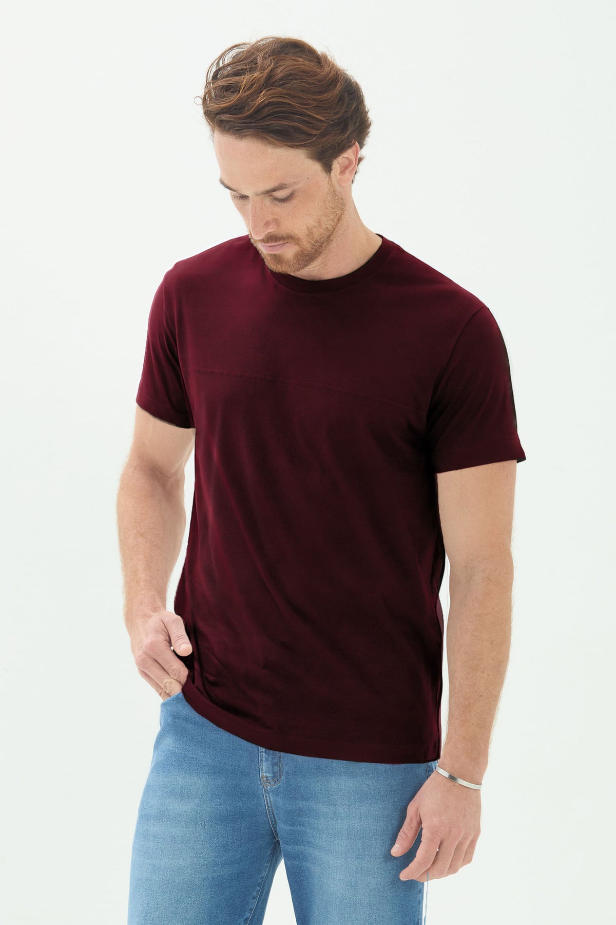 Camiseta Casual Bordada Masculina Acostamento Barca