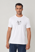 Camiseta Casual Logo Masculina Acostamento Branco