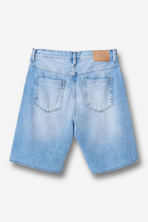 Bermuda Jeans Reta Masculina Acostamento Jeans Claro