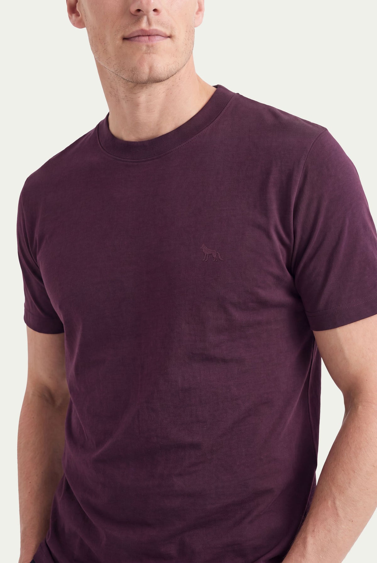 Camiseta Básica Lobo Bordado Masculina Acostamento Barca