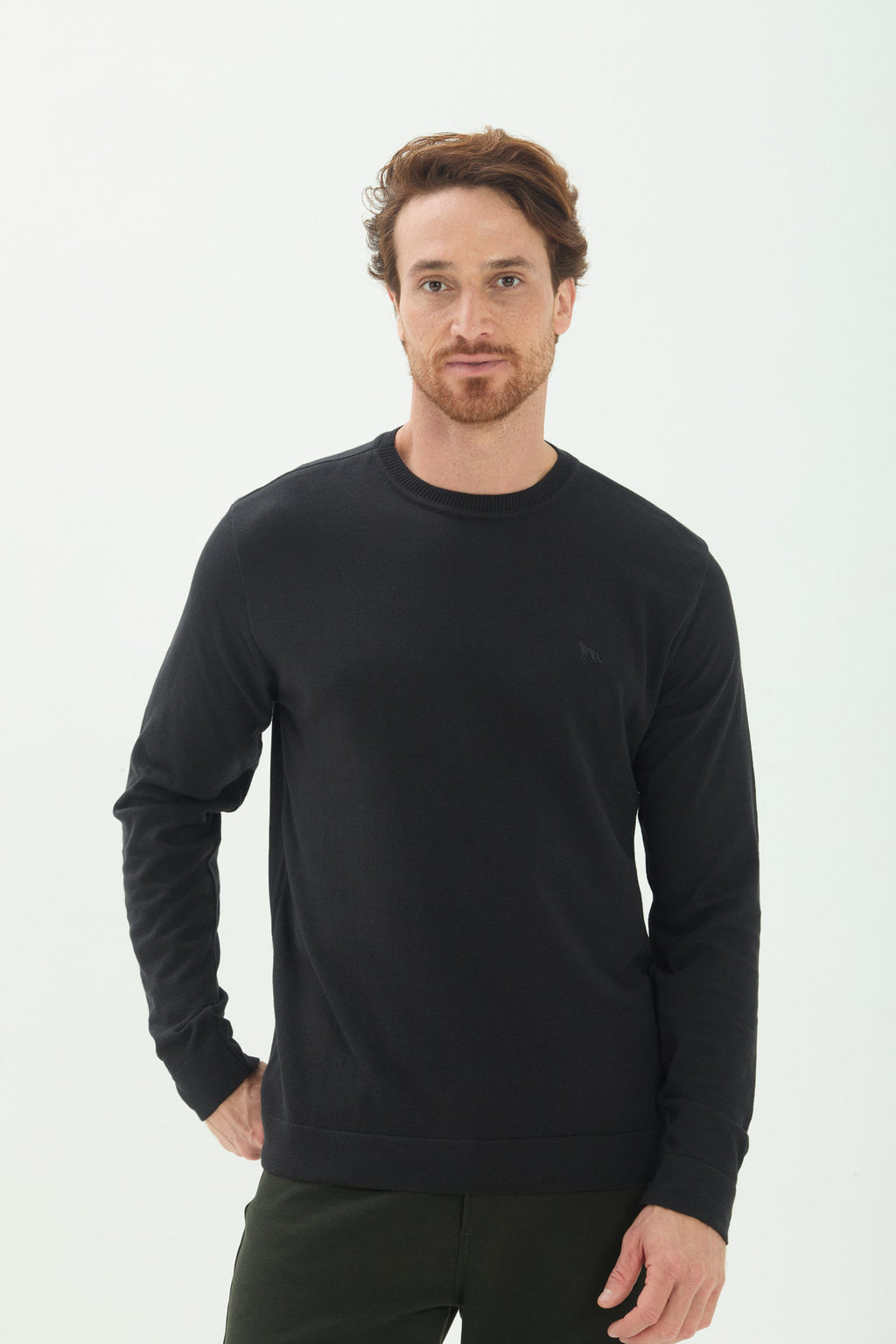 Suéter Tricot Básico Masculino Acostamento Preto