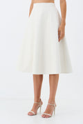 Saia Midi PU ACT Feminino Off White