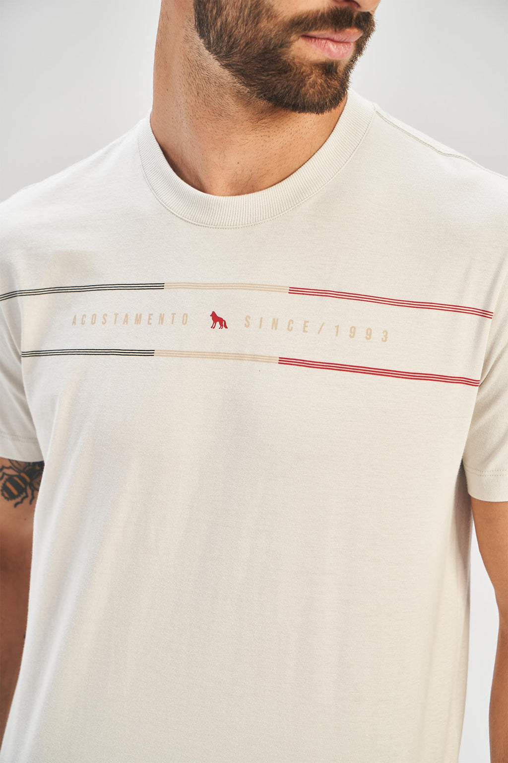 Camiseta Linha Central Masculina Acostamento Branco