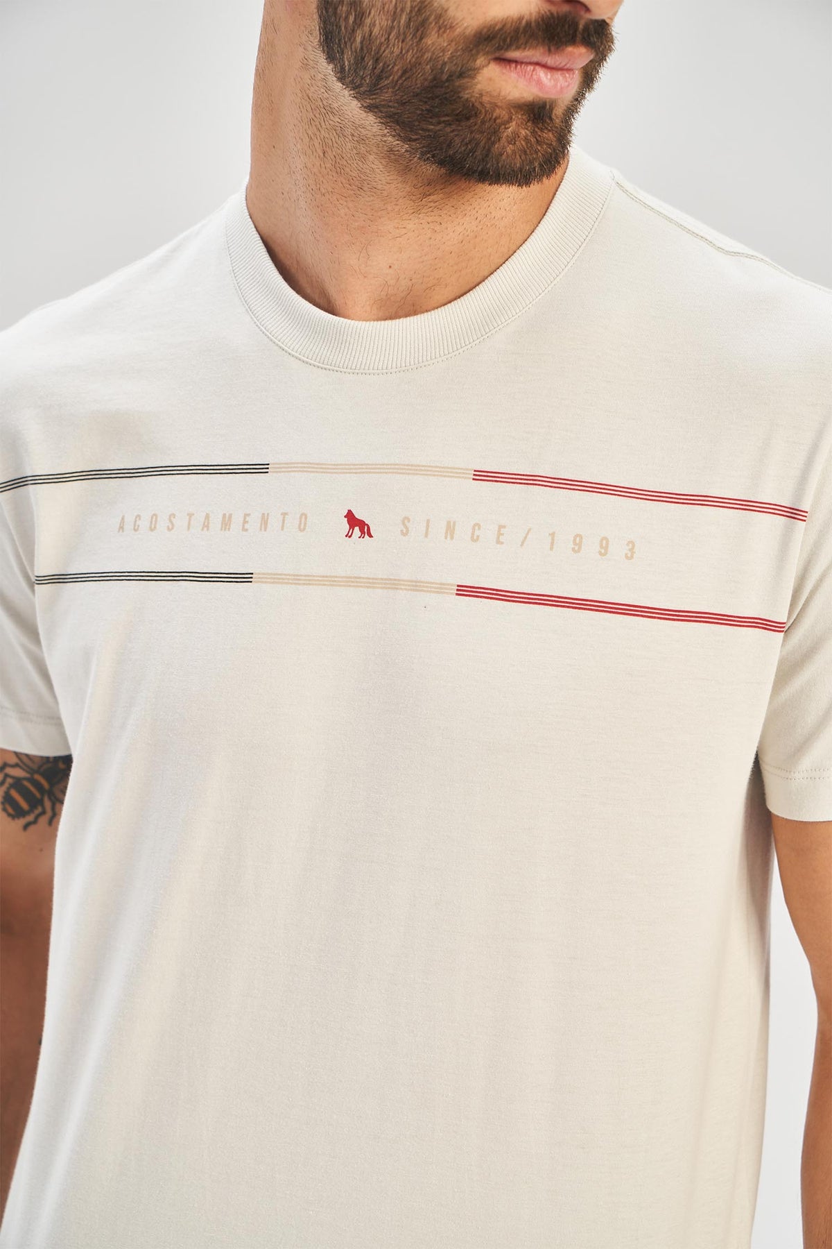 Camiseta Linha Central Masculina Acostamento Branco