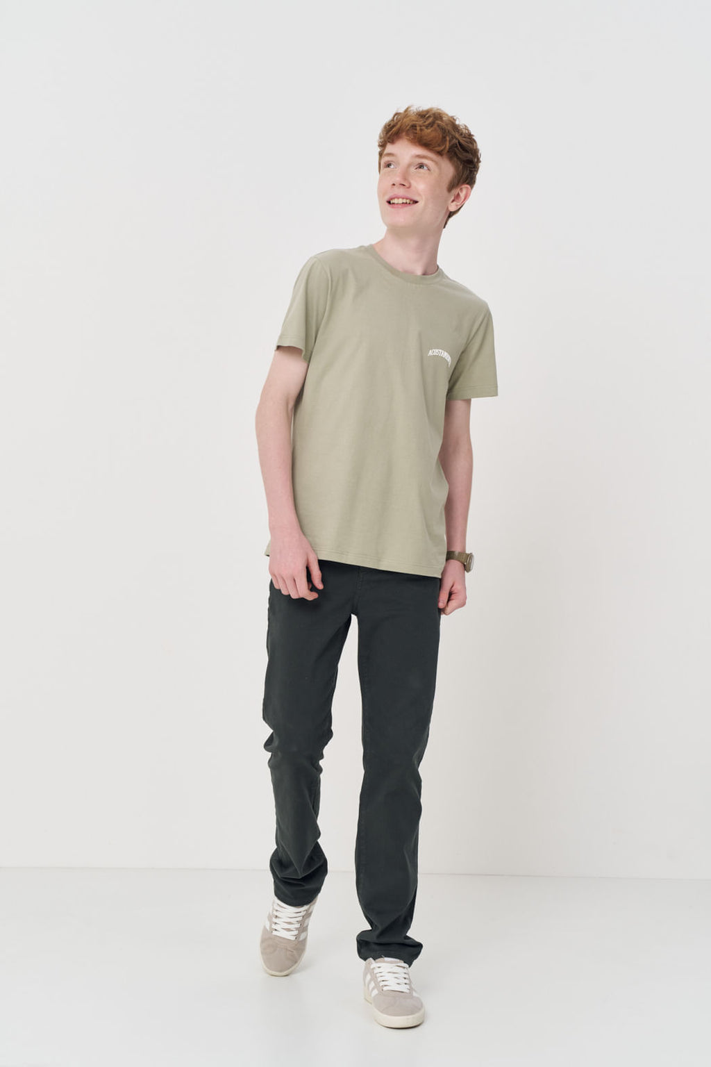Camiseta Classic Estampada Menino Acostamento Next Verde Salvia
