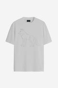 Camiseta Estampa Lobo Masculina Acostamento Branco