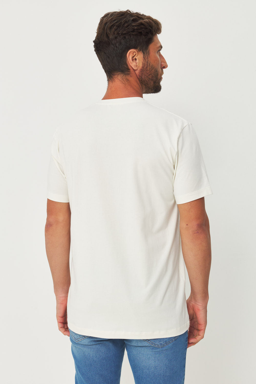 Camiseta Basic Clean Masculina Acostamento Off White