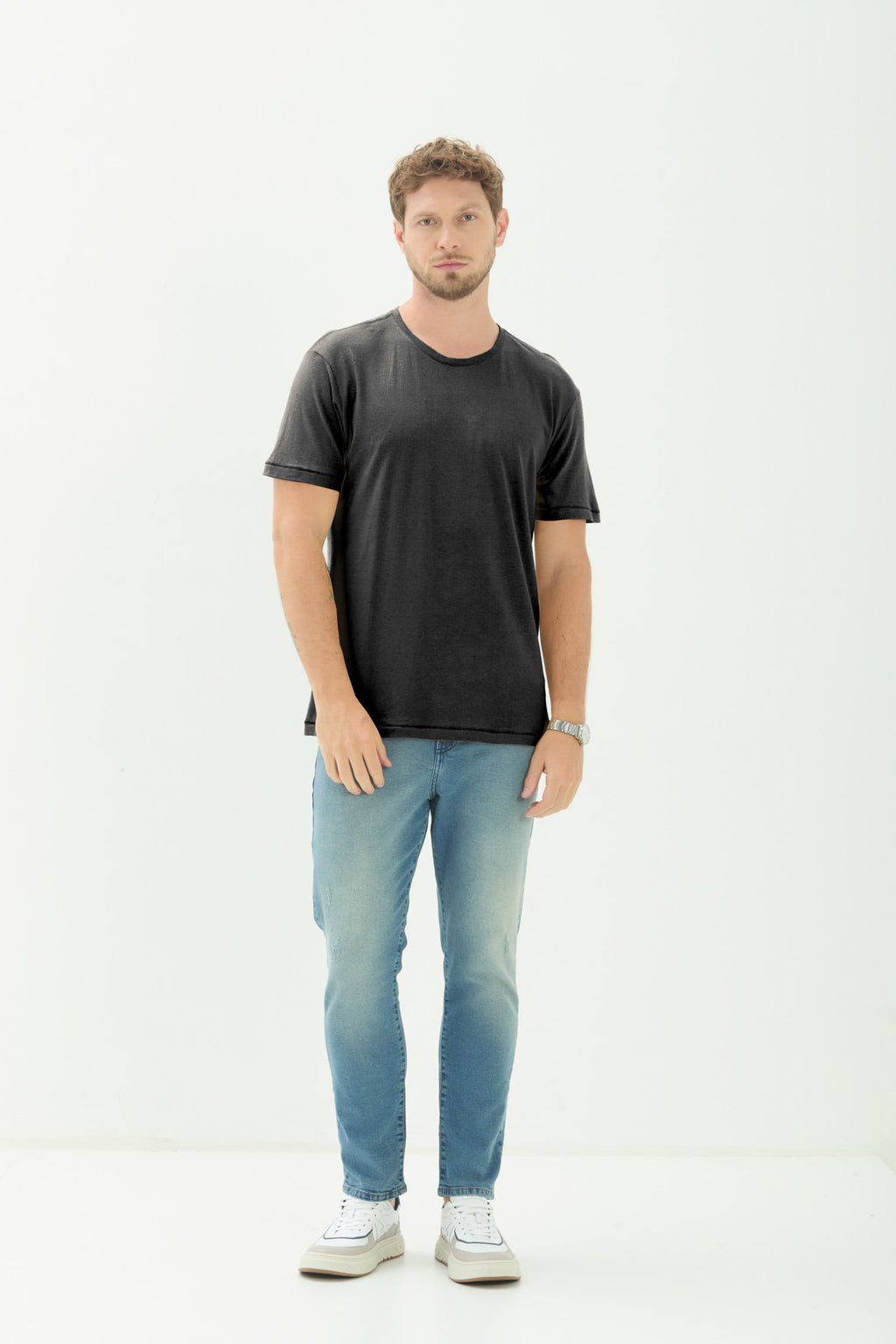 Camiseta Minimalista Masculina Acostamento Preto