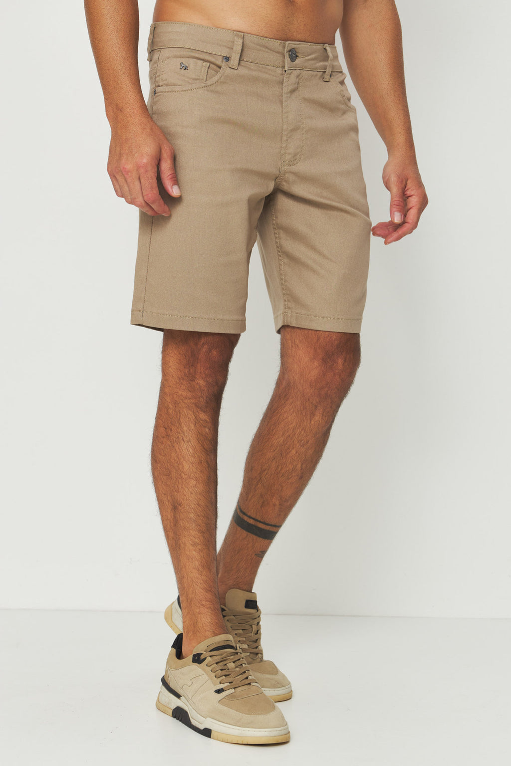 Bermuda Sarja Andrews Masculina Acostamento Khaki