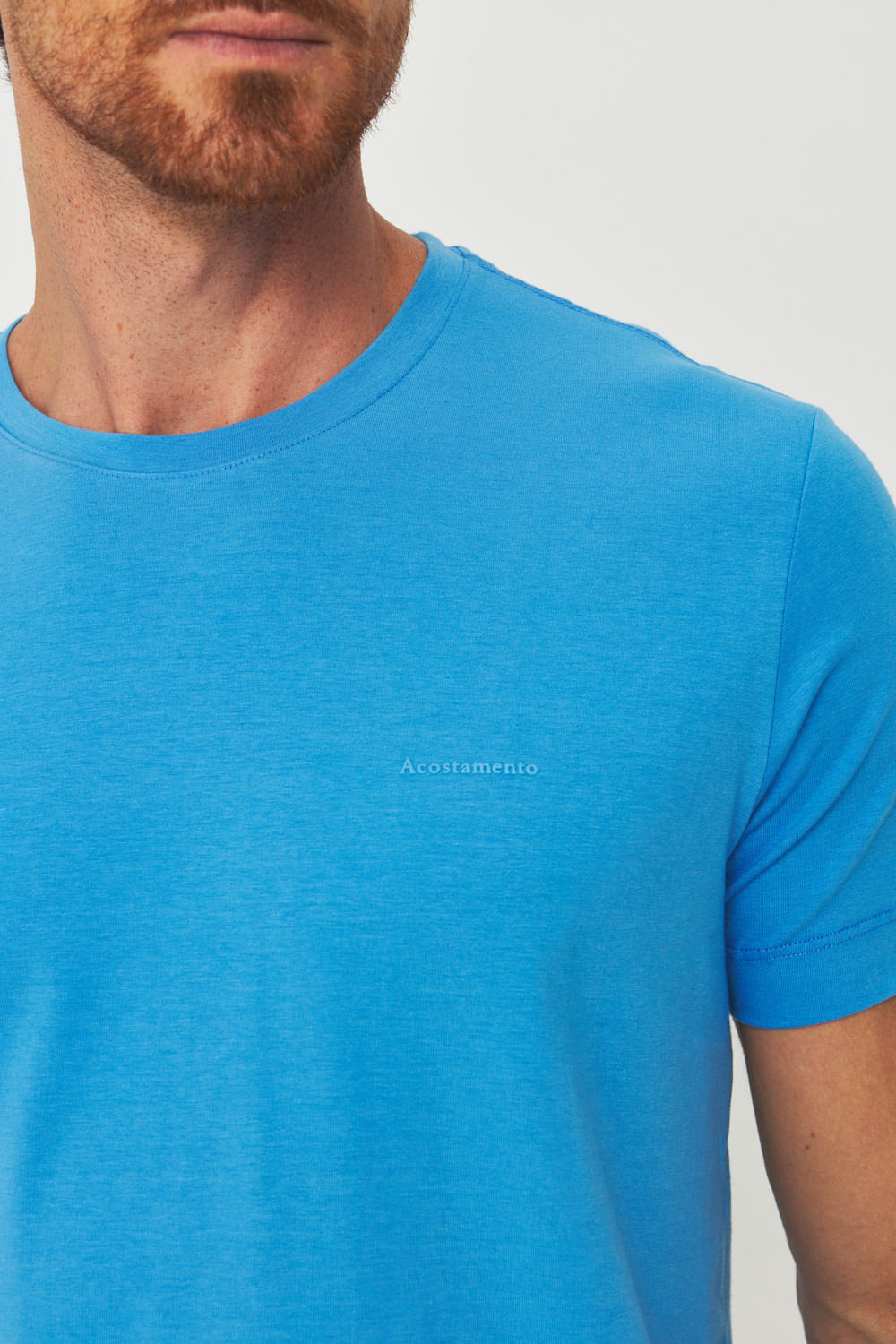 Camiseta Mini Lettering Masculina Acostamento Azul Marina