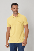 Polo Com Elastano Bordada Masculina Acostamento Amarelo Sunlight