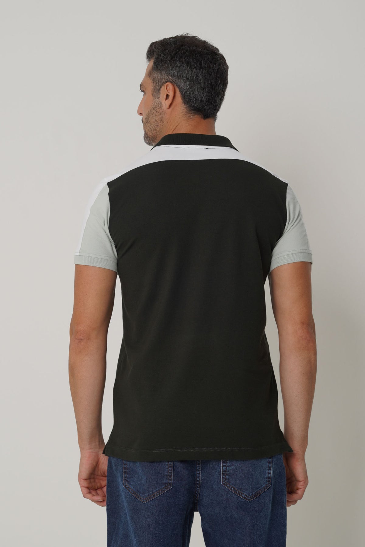 Polo Casual Wear Masculina Acostamento Verde Folhagem