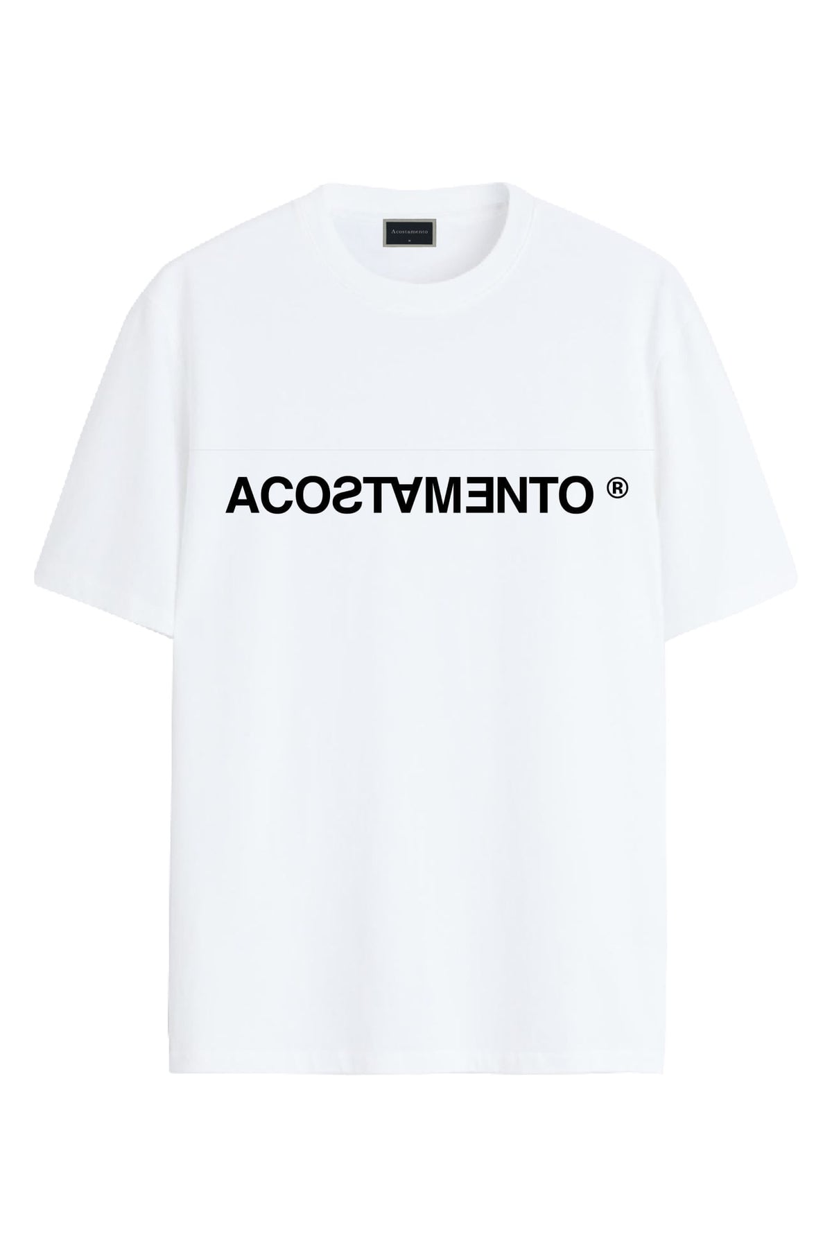 Camiseta Letters Invertido Masculina Acostamento Branco