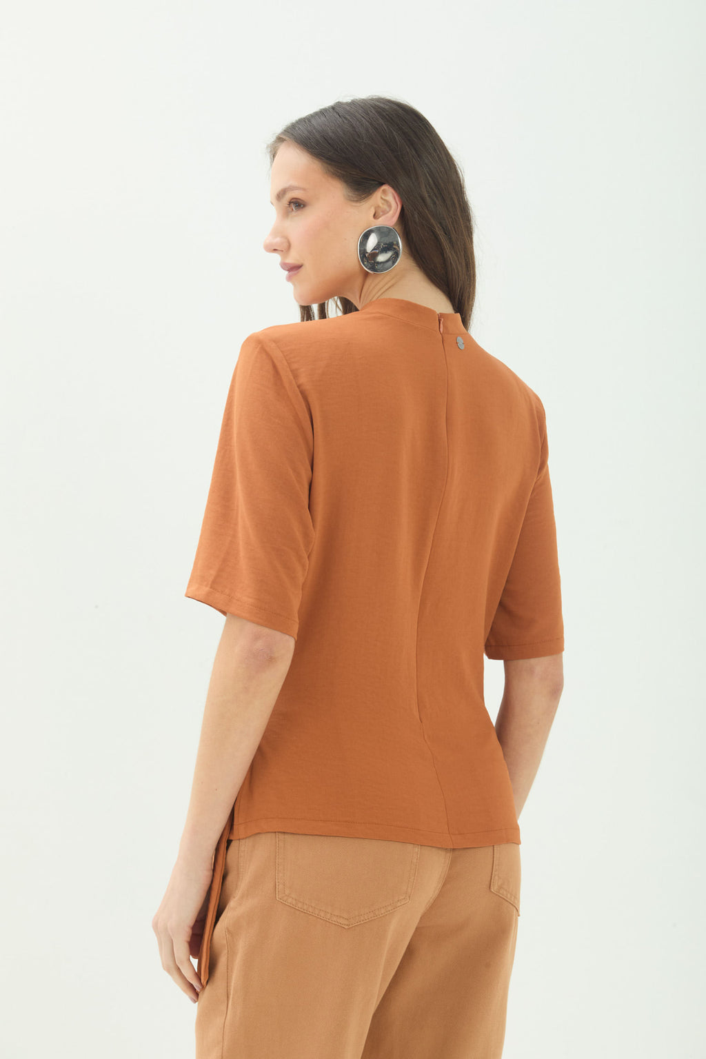 Blusa Faixa Com Passante ACT Feminino Sepia