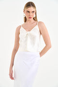 Blusa de Alcinha com Decote V Torcido ACT Feminino Branco