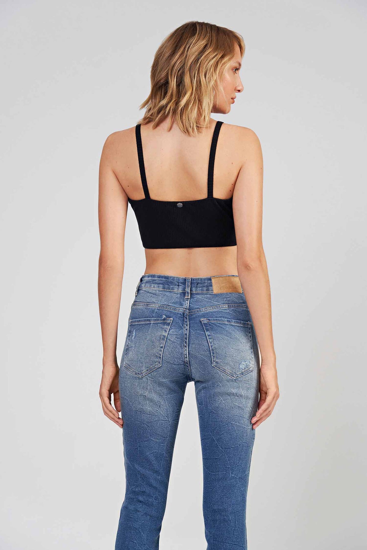 Top Canelado Básico Feminino Acostamento Verde Floresta