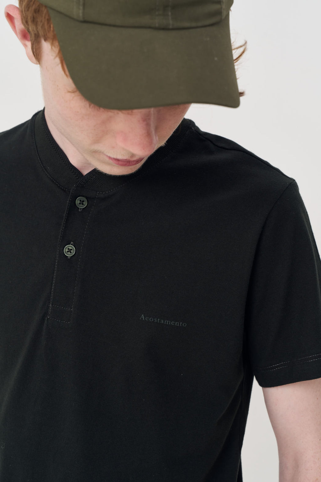 Camiseta Gola Com Botão Menino Acostamento Next Preto