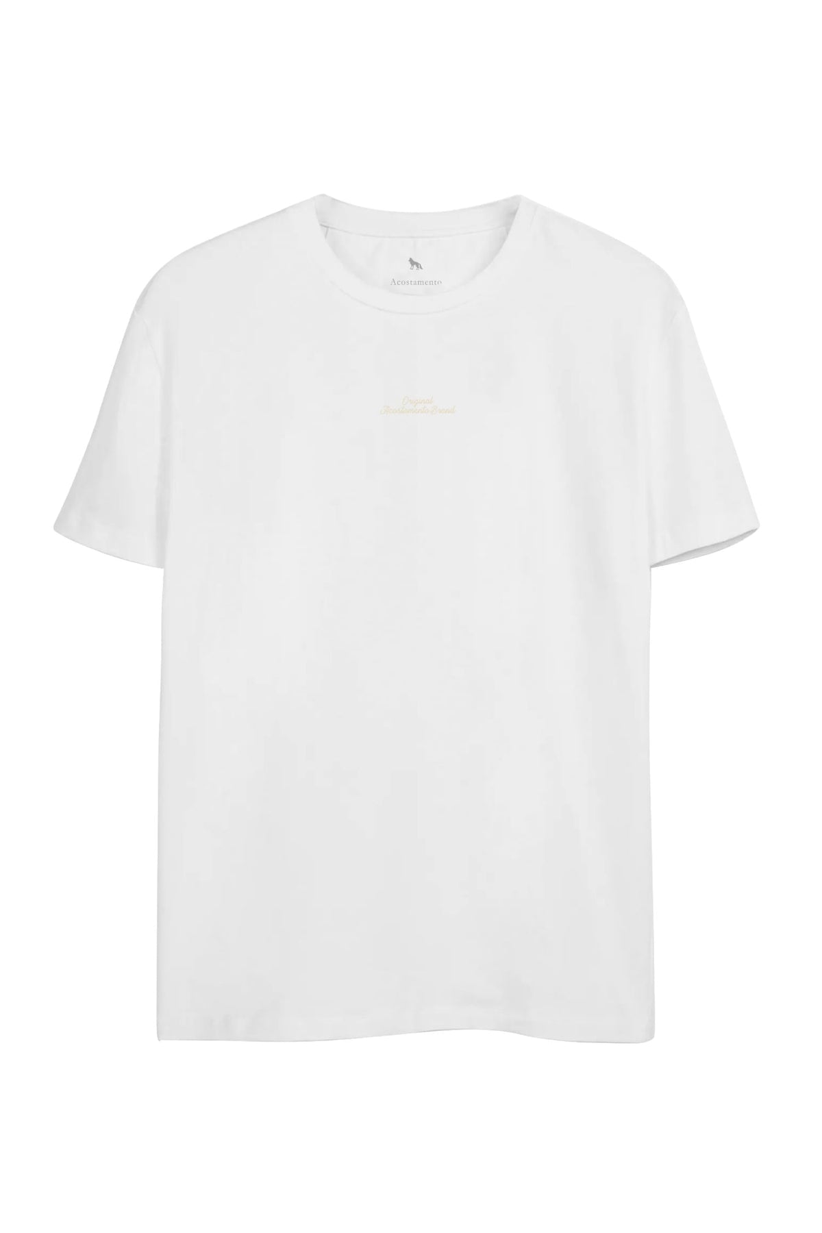 Camiseta Bordado Central Masculina Oversize Acostamento Branco