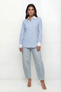 Camisa Com Listras ACT Feminina Calm Blue C/ Off