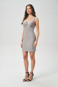 Vestido com Lurex Feminino Acostamento Prata