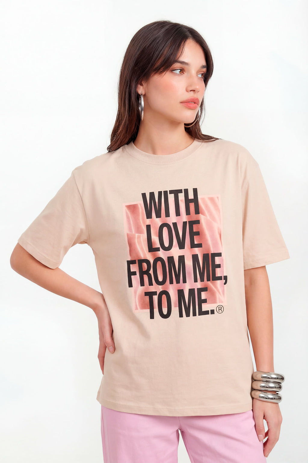 T-Shirt With Love Feminina Inblanche Sand