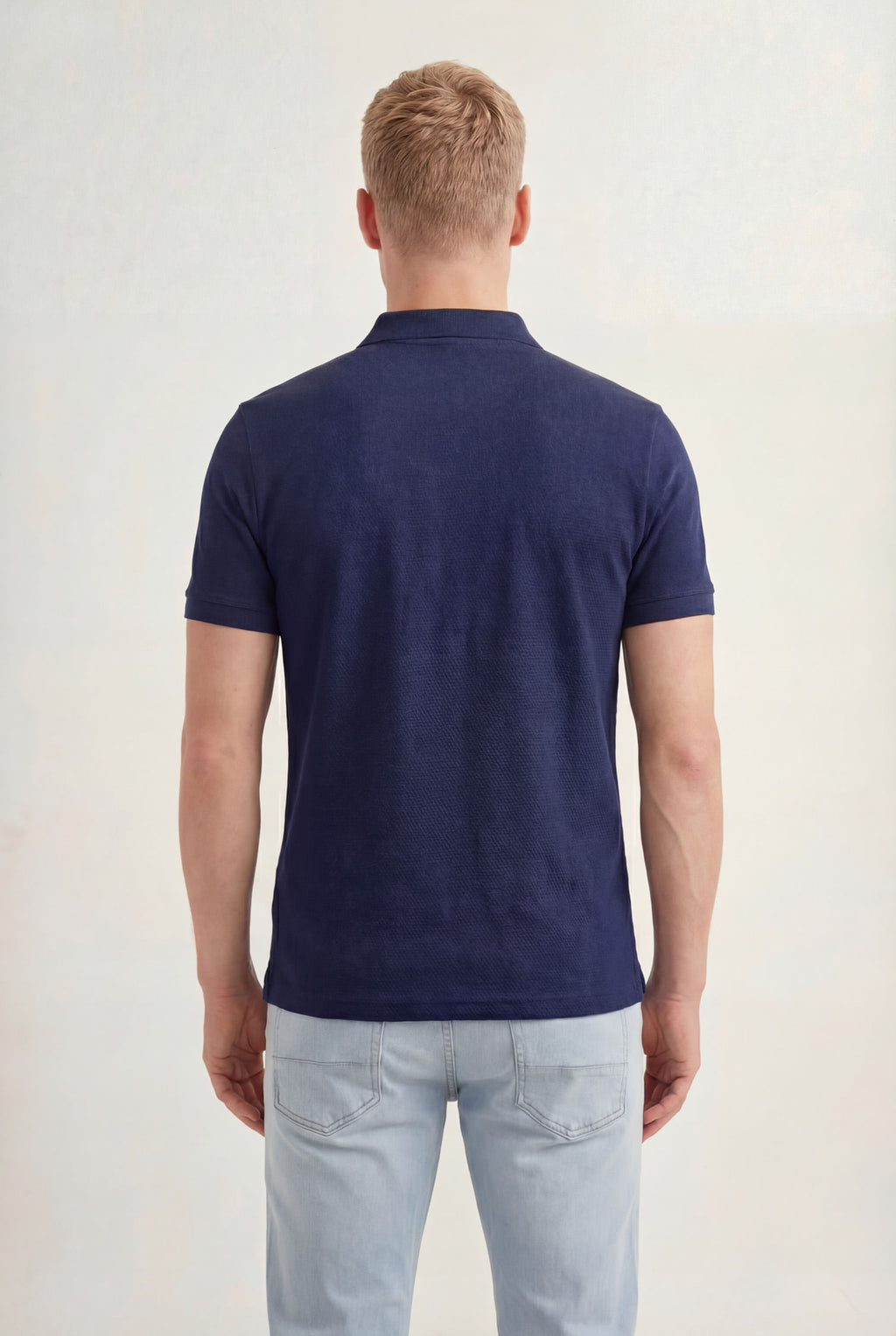 Polo Casual Bordada Masculina Acostamento Marinho