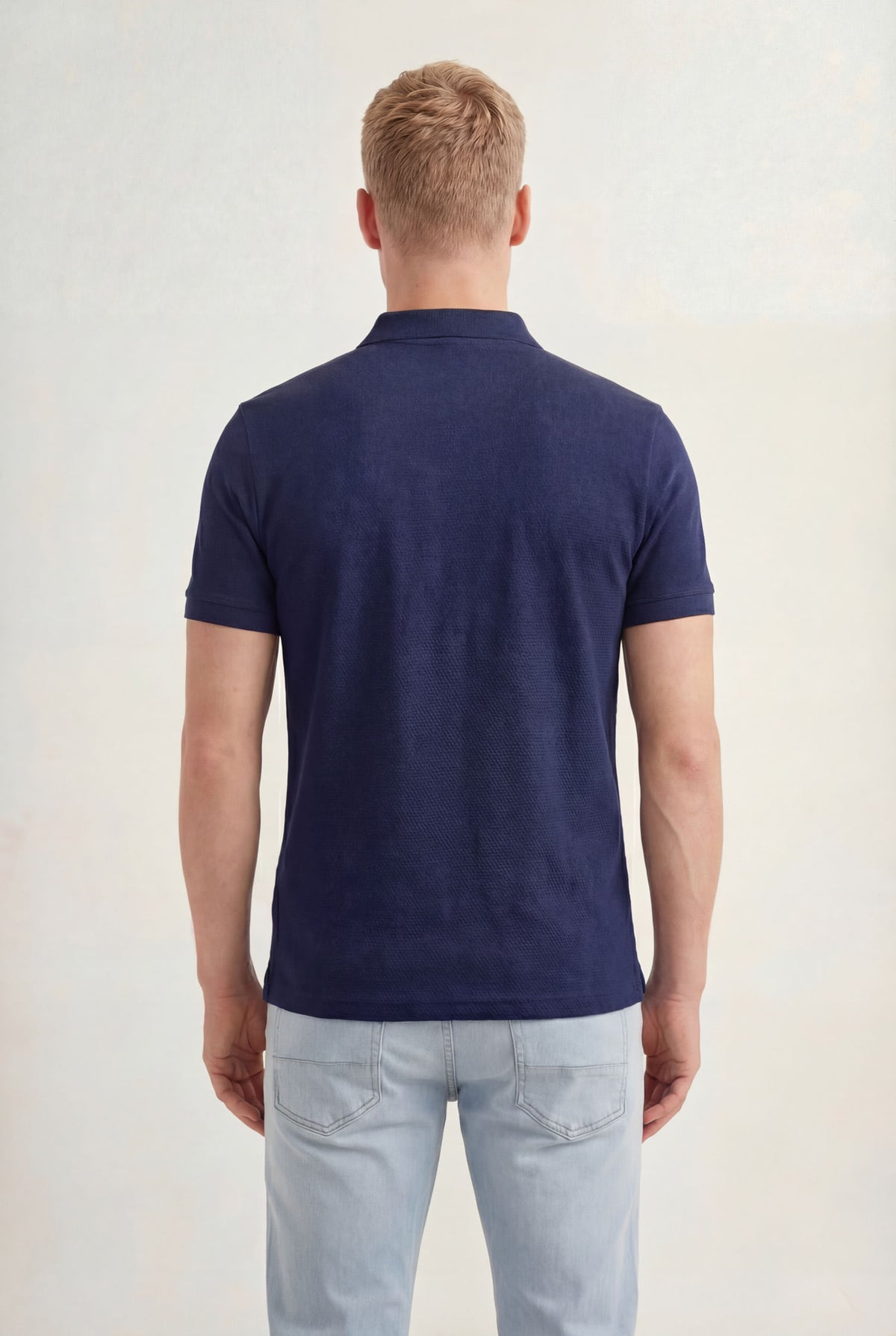 Polo Casual Bordada Masculina Acostamento Marinho