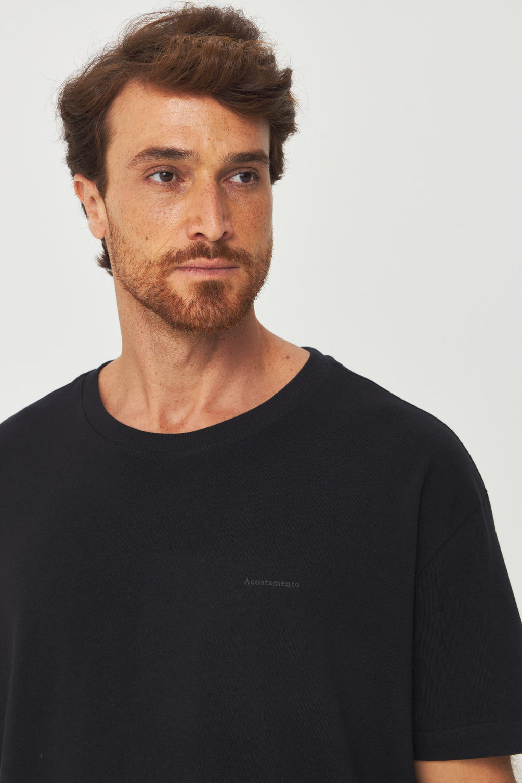 Camiseta Bigshirt Casual Masculino Acostamento Preto