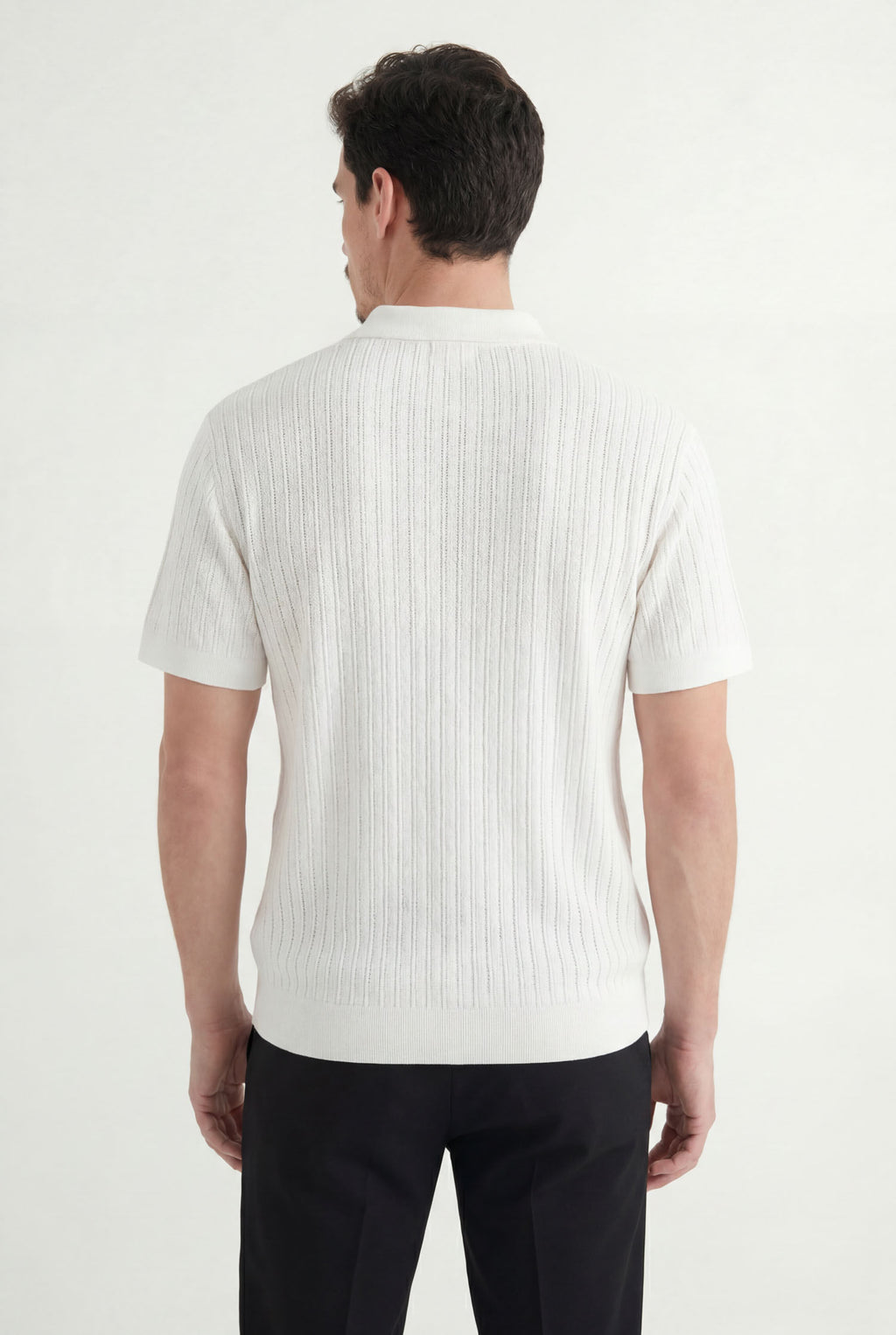 Polo Tricot Texturizado Masculina Acostamento Off White