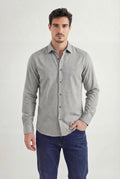 Camisa Casual Manga Longa Masculina Acostamento Areia