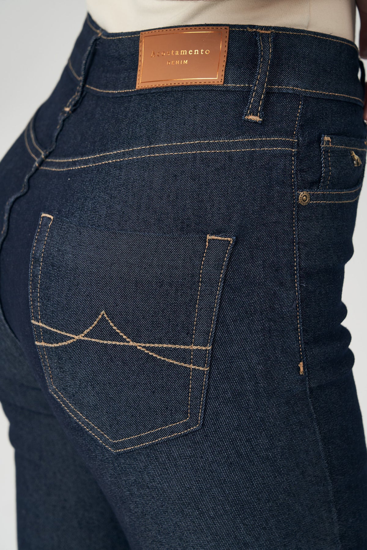 Calça Jeans Skinny Dark Feminina Acostamento Jeans Escuro