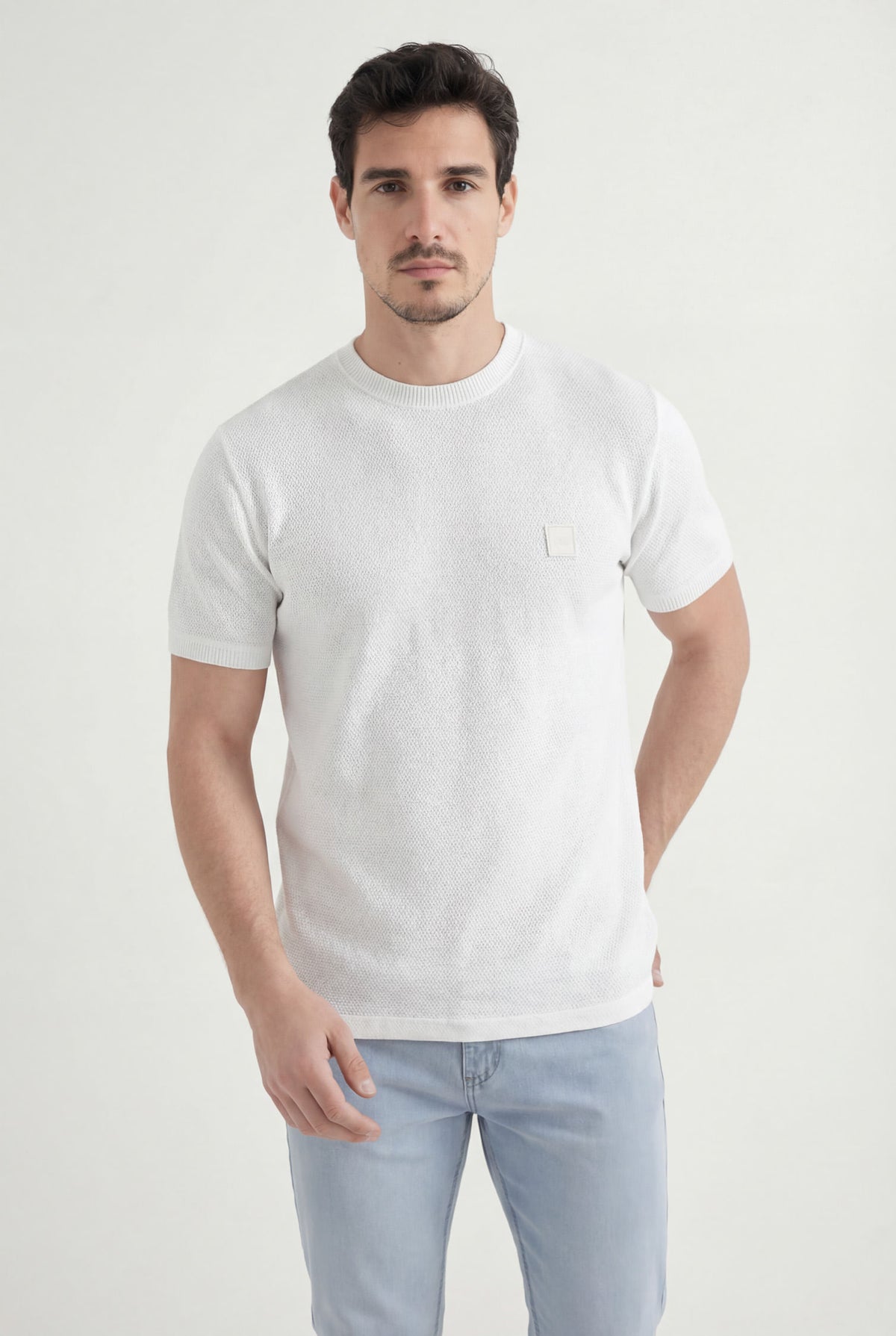 Camiseta Casual Básica Masculina Acostamento Branco