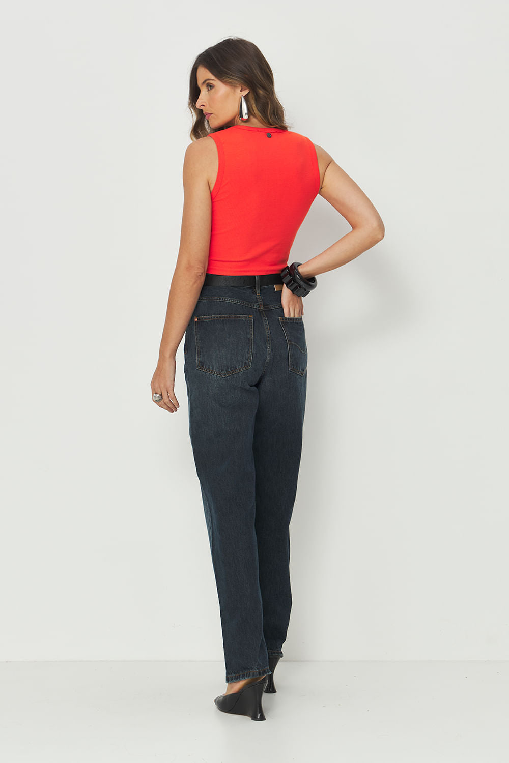 Regata Cropped Feminina Acostamento Orange Rust