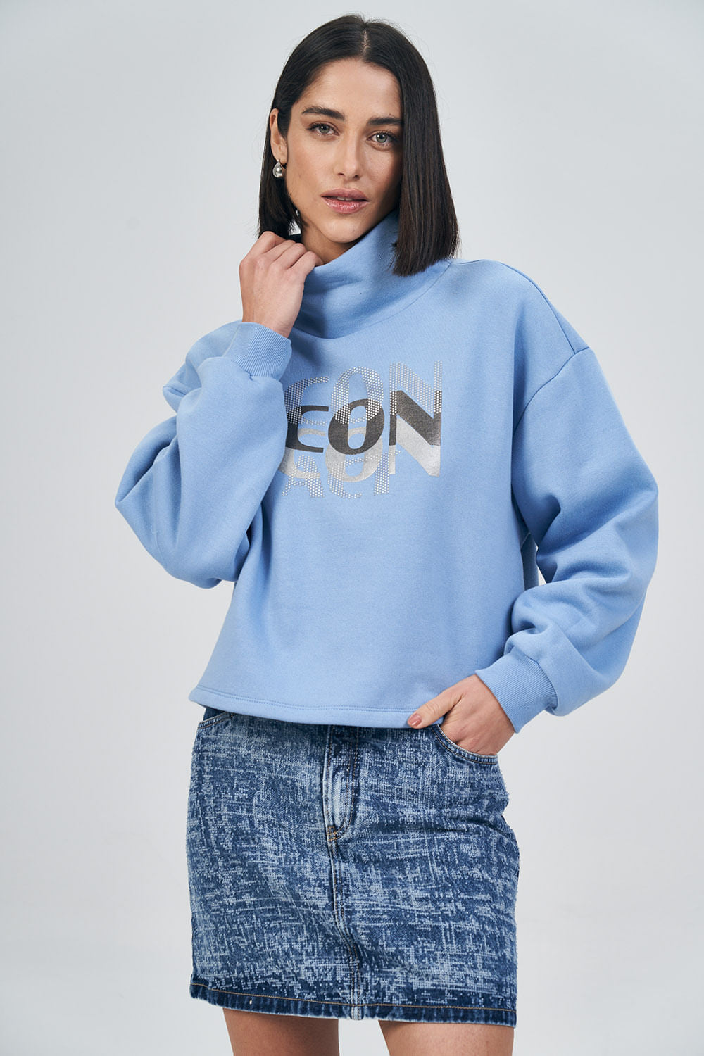 Blusão Moletom Icon Feminino Acostamento Soft Sky