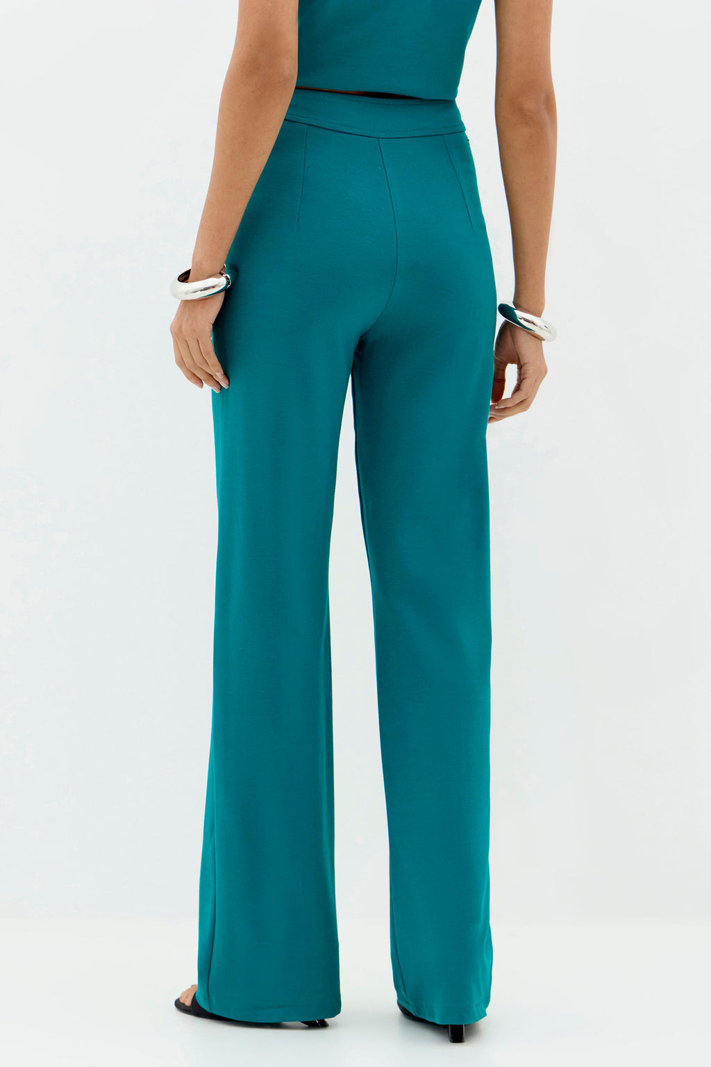 Calça Ajustada com Pespontos Feminina Inblanche Emerald Green