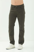 Calça Sarja Regular Scrivania Masculina Acostamento Verde Militar
