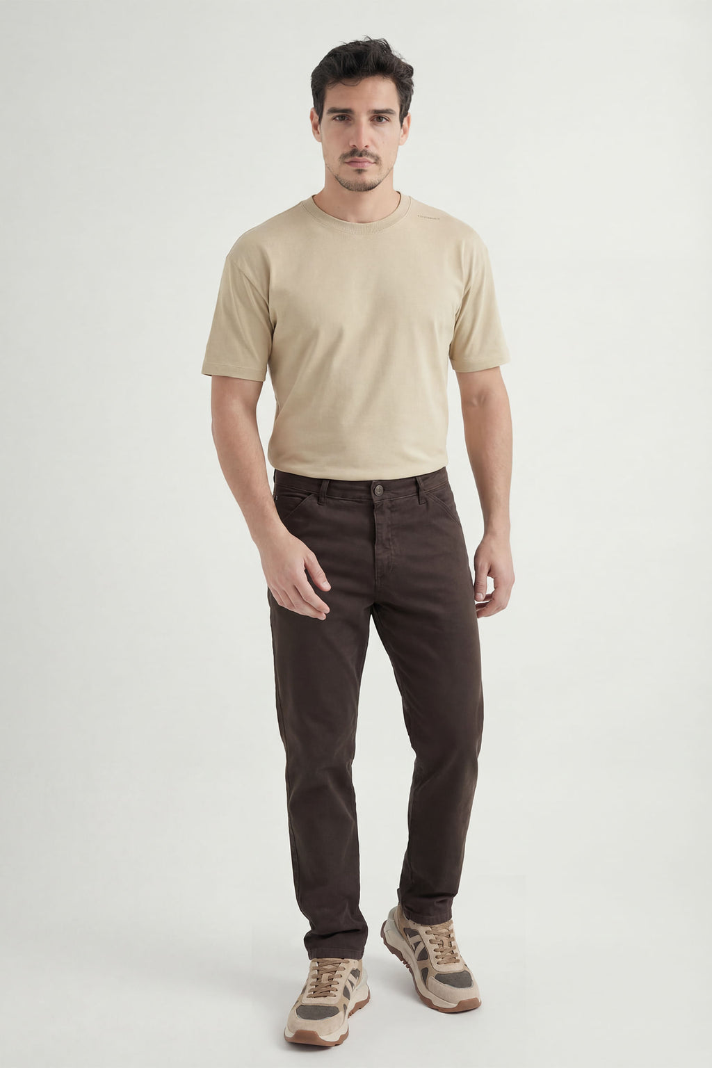 Calça Chino Regular Masculina Acostamento Capuccino