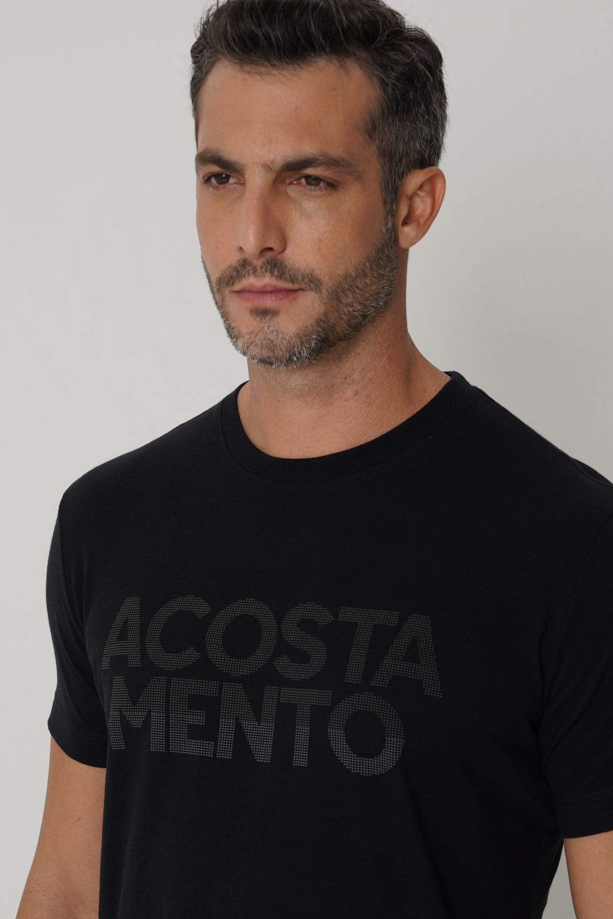 Camiseta Casual Shadow Logo Masculina Acostamento Preto