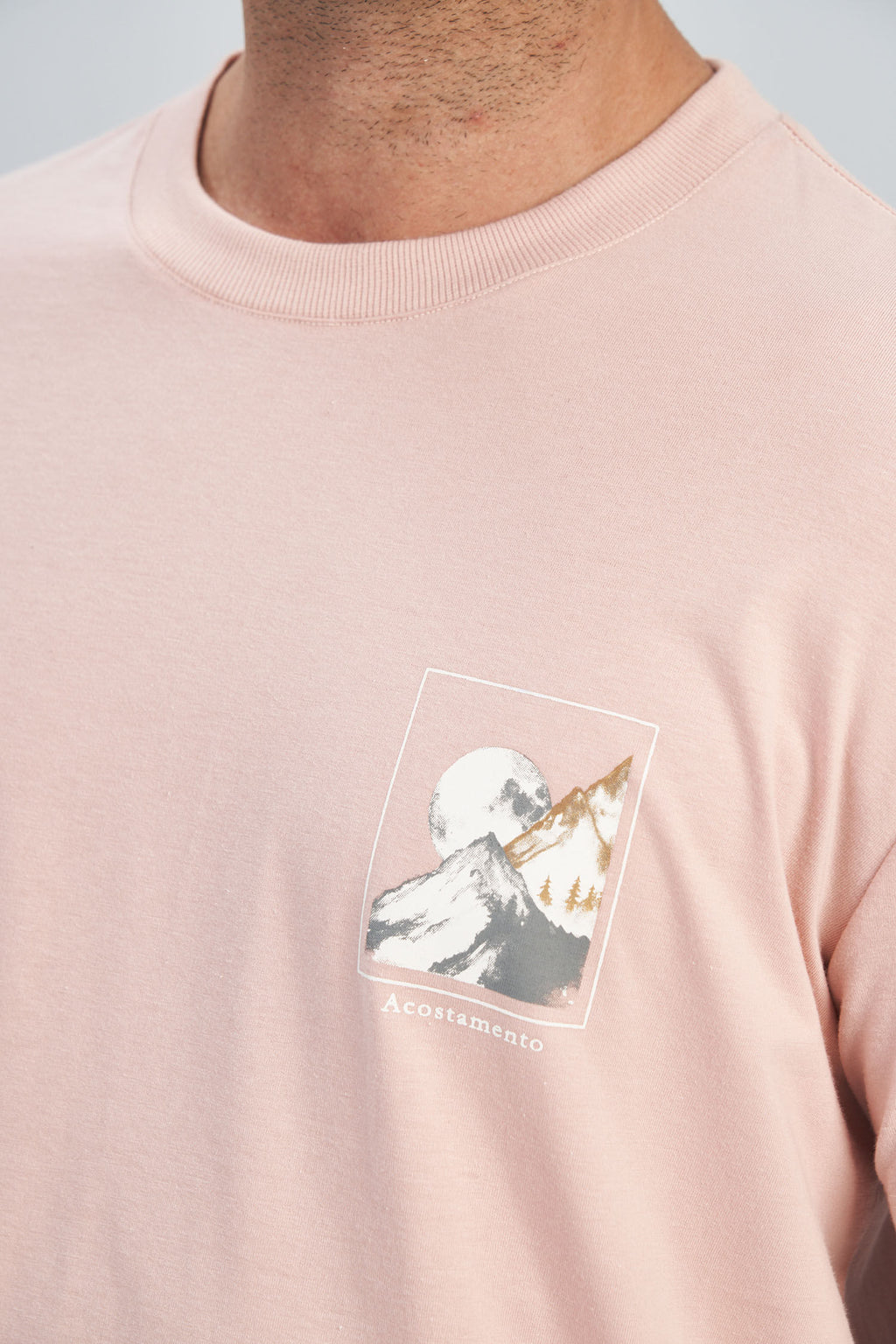 Camiseta Mountains Masculina Acostamento Rosa Cha