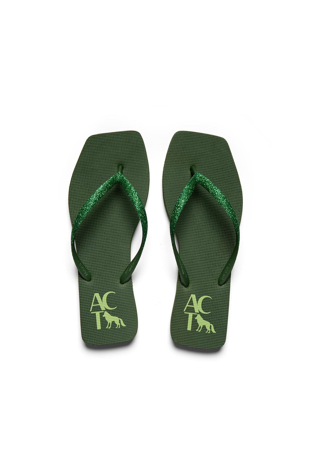 Chinelo Square Glitter ACT Feminino Deep Olive