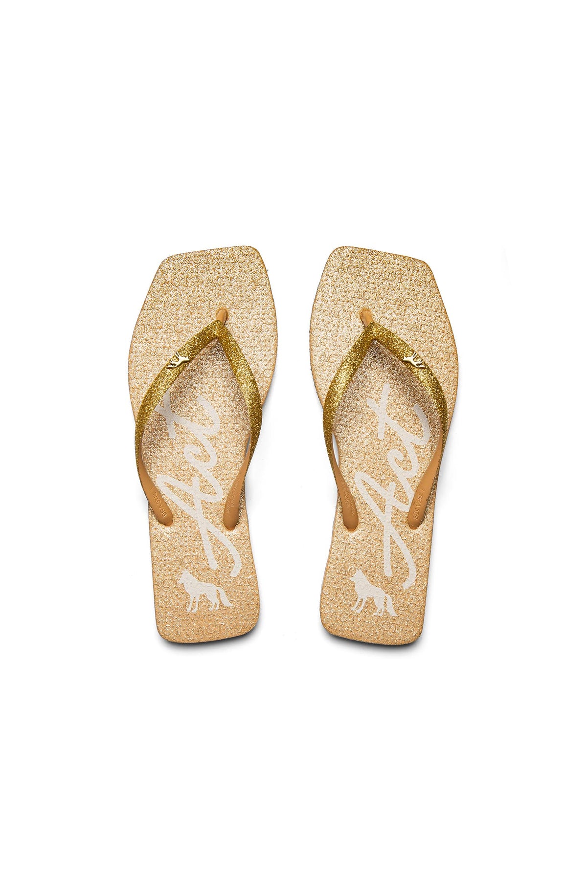 Chinelo Glitter com Logo ACT Feminino Dourado