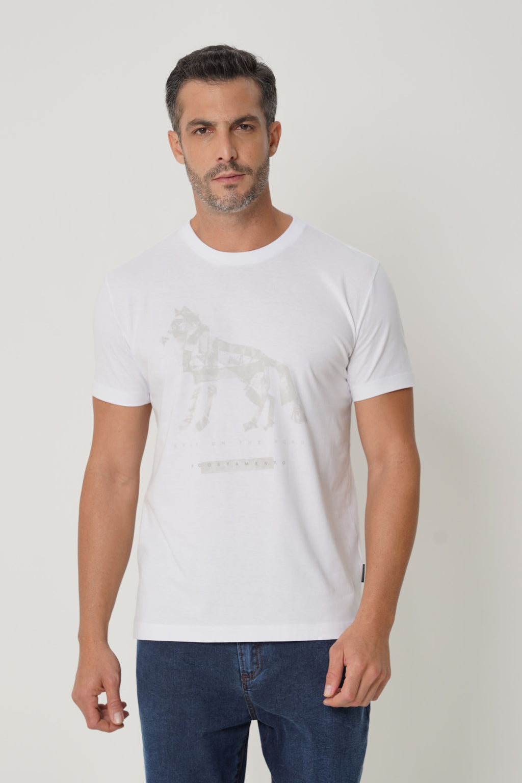 Camiseta Road Wolf Masculina Acostamento Branco