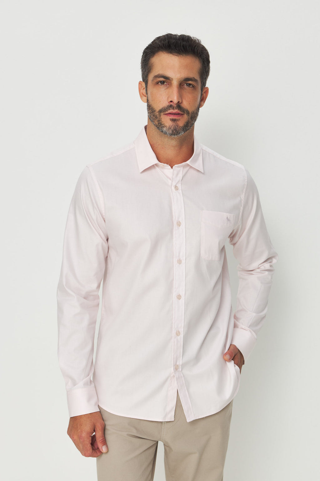 Camisa Manga Longa Scrivania Masculina Acostamento Rosa