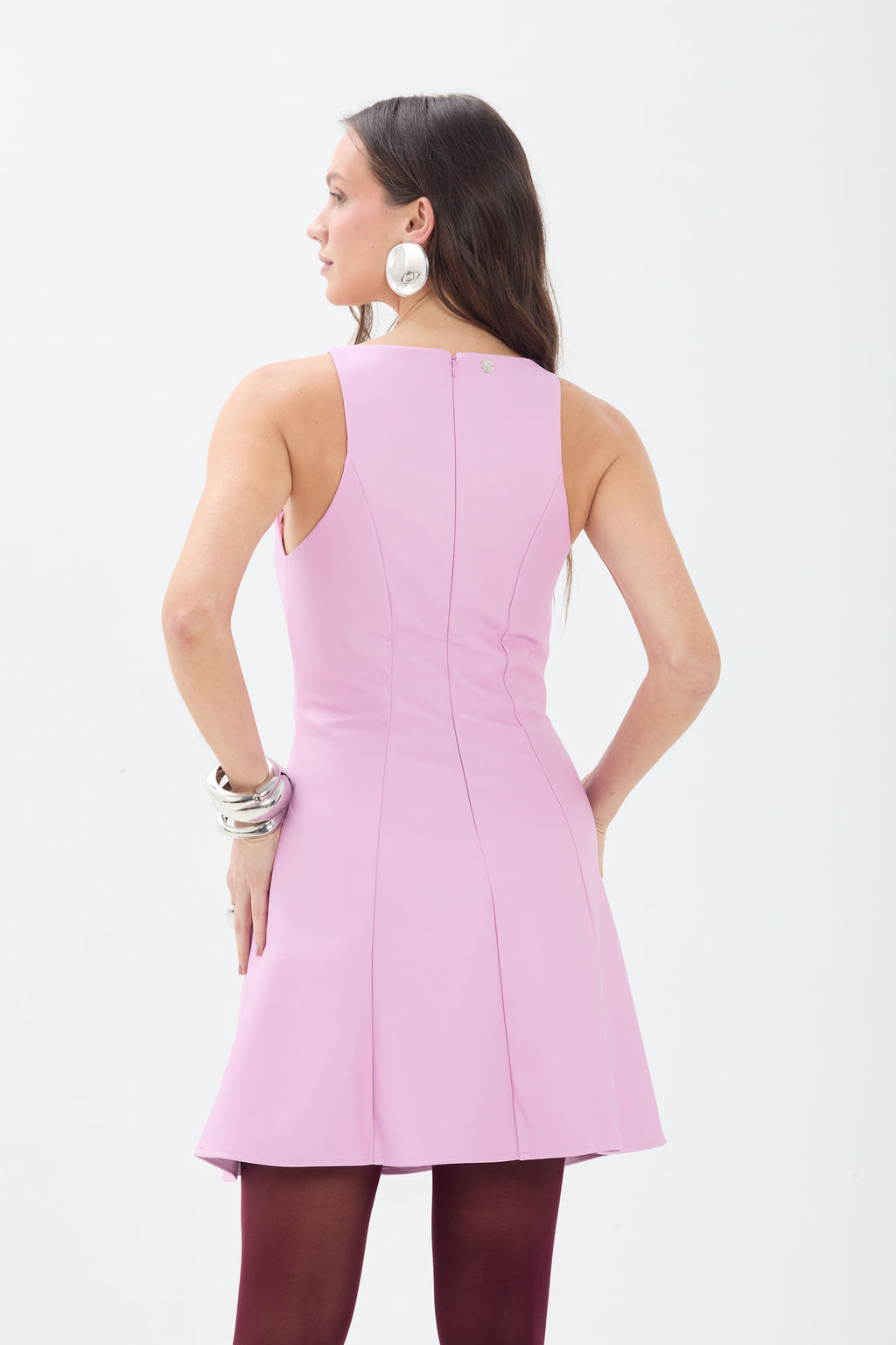 Vestido Acinturado PU ACT Feminino Pink Sunset